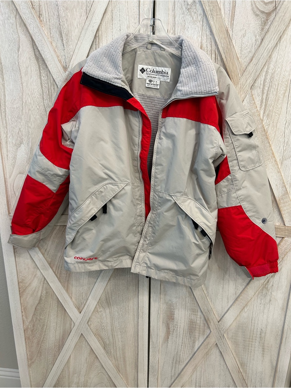 Columbia Red and Light Gray Ski Jacket